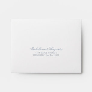 Traditional Dusty Blue Formal Elegant RSVP Wedding Envelope