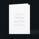 Traditional Dusty Blue Formal Elegant Wedding Program<br><div class="desc">Classic style dusty blue folded Wedding Program with accent words in an elegant calligraphy typography.  The front has your event details,  the inside has your wedding party and order of ceremony.  The back has a template for your message / quotes.  These Wedding Programs are perfect for a formal wedding.</div>