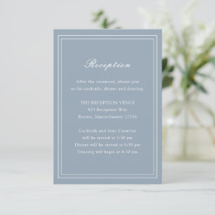 Traditional Dusty Blue Timeless Wedding Enclosure Card