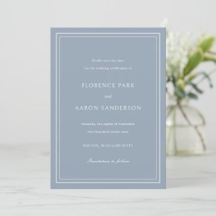 Traditional Dusty Blue Timeless Wedding Save The Date