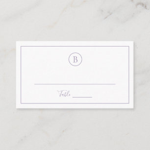 Traditional Dusty Purple Elegant Wedding Place Card