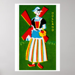 Traditional Dutch Woman - Matchbox Print