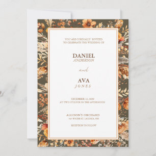 Traditional Earth Brown Elegance Invitation