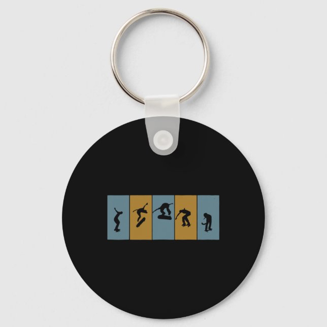 Traditional Education System Skater  Keychain (Front)