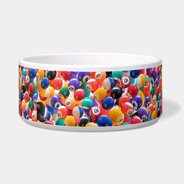 Traditional Eightball Colors, Ceramic Pet Bowl (Front)