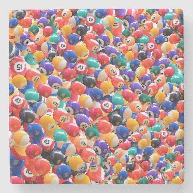 Traditional Eightball Colors, Stone Coaster (Front)