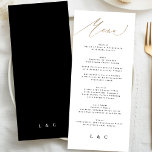 Traditional Elegant Black Gold Calligraphy Wedding Menu<br><div class="desc">part of a collection
*not real foil</div>