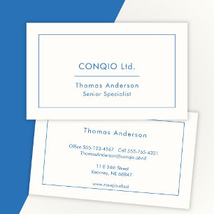 Traditional Elegant Blue Professional Business Card