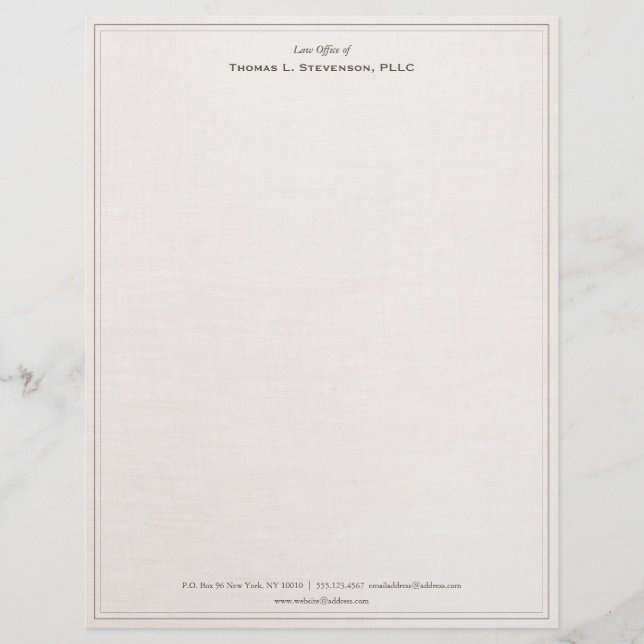 Traditional Elegant Professional Beige Letterhead (Front)
