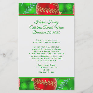 Traditional Family Christmas Dinner Menu Template