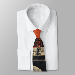 Traditional Family Life Vintage Retro Orange Black Tie