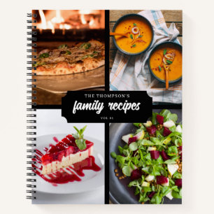 Traditional Family Recipes 4 Photo Collage Recipe Notebook