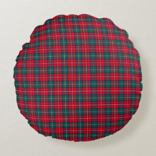 Traditional Festive Tartan Round Pillow