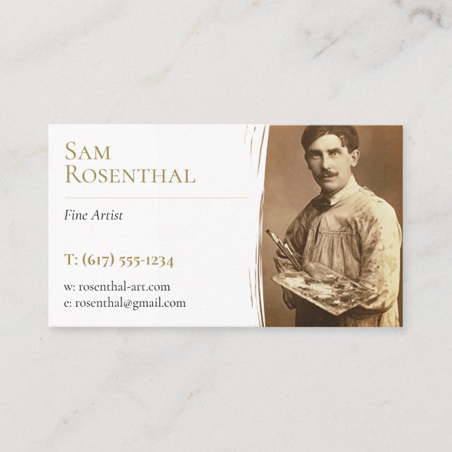 Traditional Fine Artist | Artist Photo Business Card (Front)