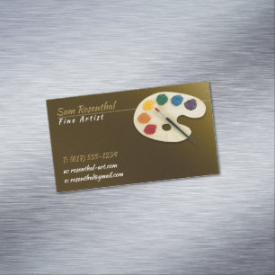 Traditional Fine Artist Colour Palette and brush Magnetic Business Card