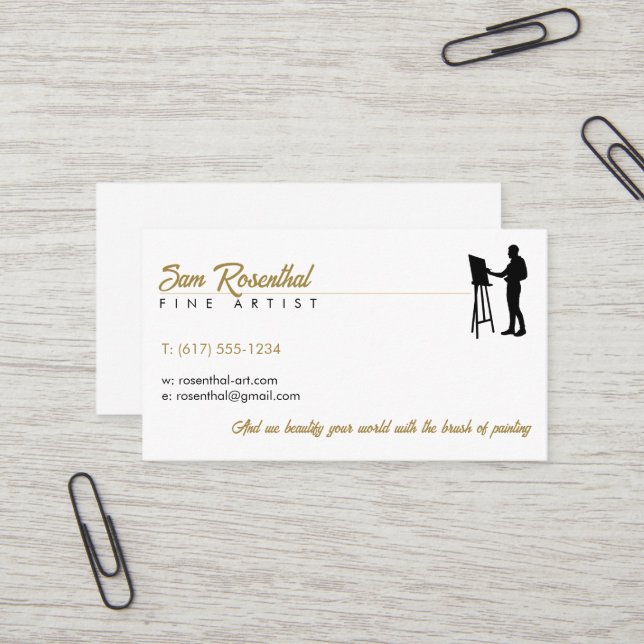 Traditional Fine Artist | Painter Business Card (Front/Back In Situ)