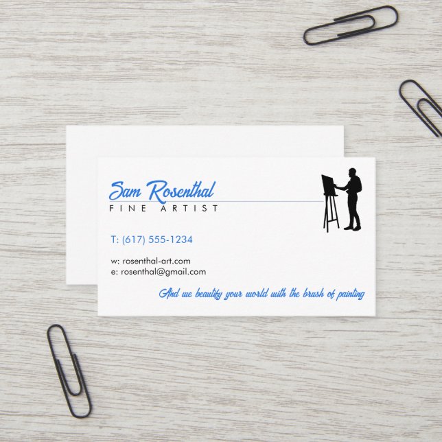 Traditional Fine Artist | Painter Business Card (Front/Back In Situ)