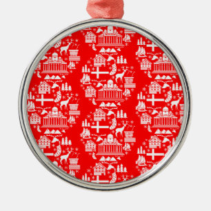 Traditional Finnish Christmas Decor Metal Ornament