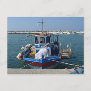 Traditional Fishing Boat in Greece Postcard