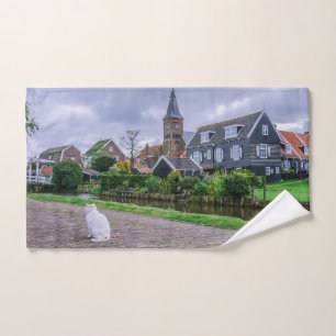 Traditional fishing village Marken in Netherlands Hand Towel