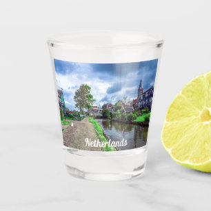 Traditional fishing village Marken, Netherlands Shot Glass