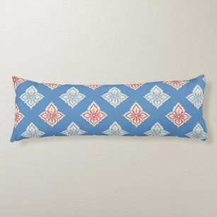 Traditional Floral Block Print Pattern Body Pillow