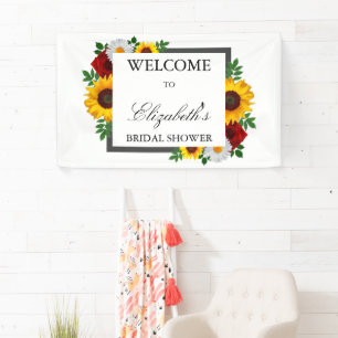 Traditional Floral Bridal Shower Banner