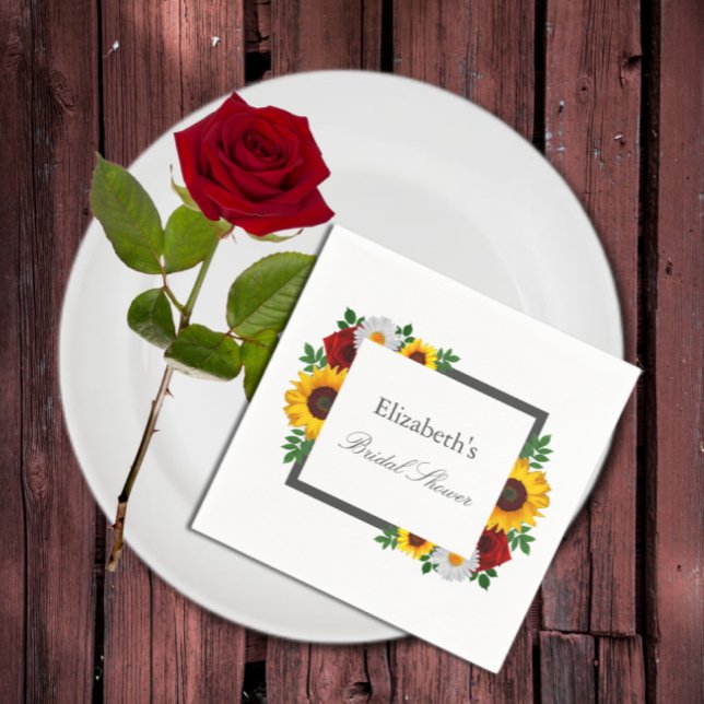 Traditional Floral Bridal Shower Napkin (Creator Uploaded)