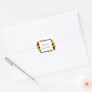 Traditional Floral Bridal Shower Square Sticker