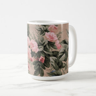 Traditional Floral Fabric Photo  Coffee Mug
