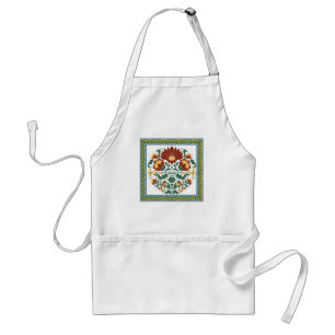 Traditional Floral Folk Art Botanical Pattern with Standard Apron
