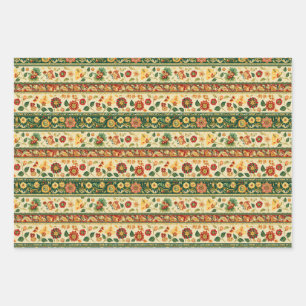 Traditional Floral Indian Wrapping Paper Sheet