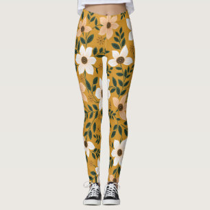 Traditional Flowers: Muster Seamless Pattern Leggings