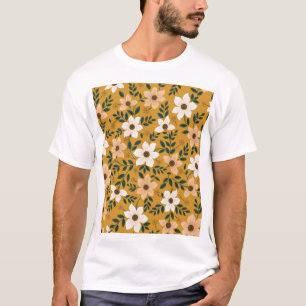 Traditional Flowers: Muster Seamless Pattern T-Shirt