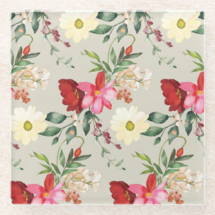 Traditional flowery vintage coaster