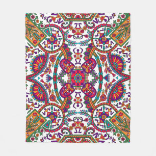 Traditional Folk Art Designart,ethnic,background,c Fleece Blanket
