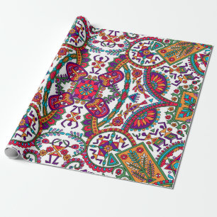 Traditional Folk Art Designart,ethnic,background,c Wrapping Paper