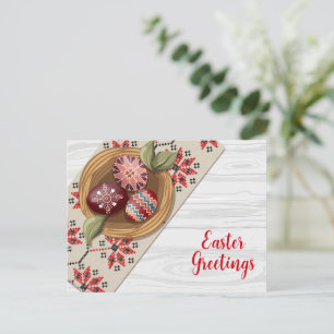 Traditional Folk Easter Greetings Card