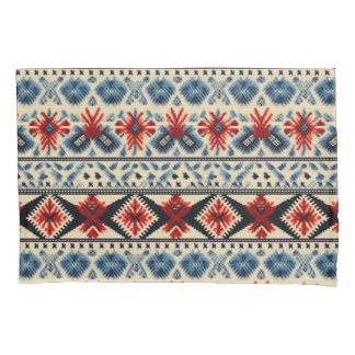 Traditional Folk Embroidery Stripe  Pattern Pillowcase