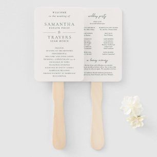 Traditional Forest Green Elegant Wedding Program Hand Fan