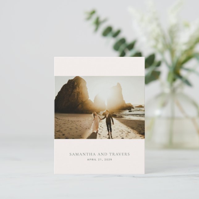 Traditional Forest Green Elegant Wedding Thank You Card (Standing Front)