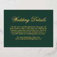 Traditional Forest Green Formal Elegant Wedding