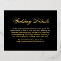 Traditional Formal Elegant Wedding Enclosure Card