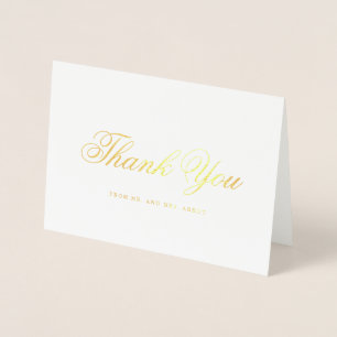 Traditional Formal Elegant Wedding Thank You Foil Card