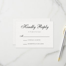 Traditional Formal Wedding RSVP Response Card