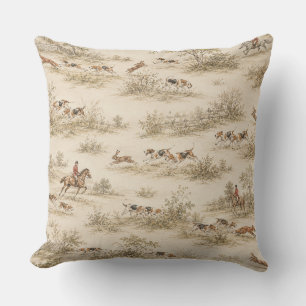 Traditional Foxhound Hunt Outdoor Pillow