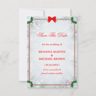 Traditional Frosted Holiday Border Elegance Save The Date