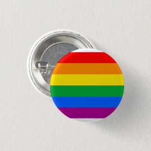 Traditional Gay Pride Flag 1 Inch Round Button
