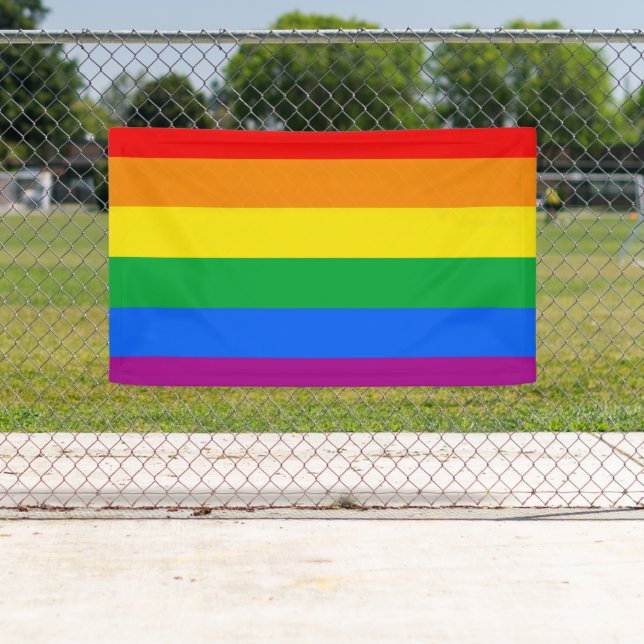 Traditional Gay Pride Flag Banner (Insitu)