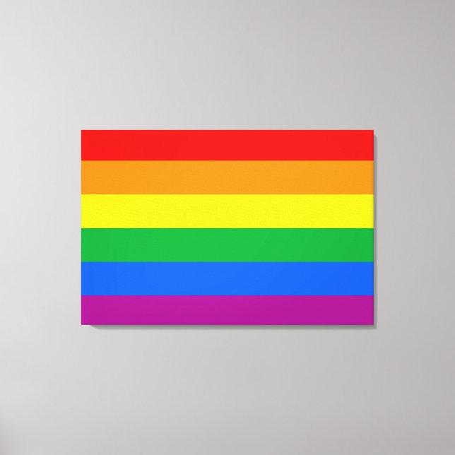 Traditional Gay Pride Flag Canvas Print (Front)